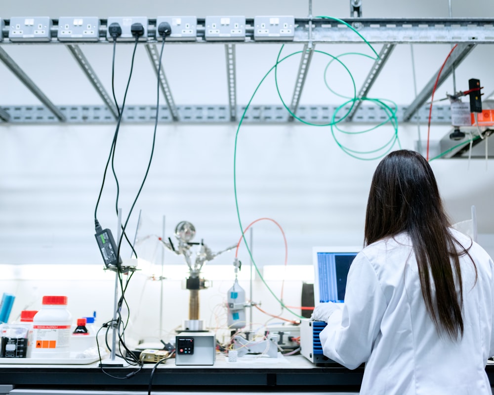 A researcher at work in a modern calcium research laboratory