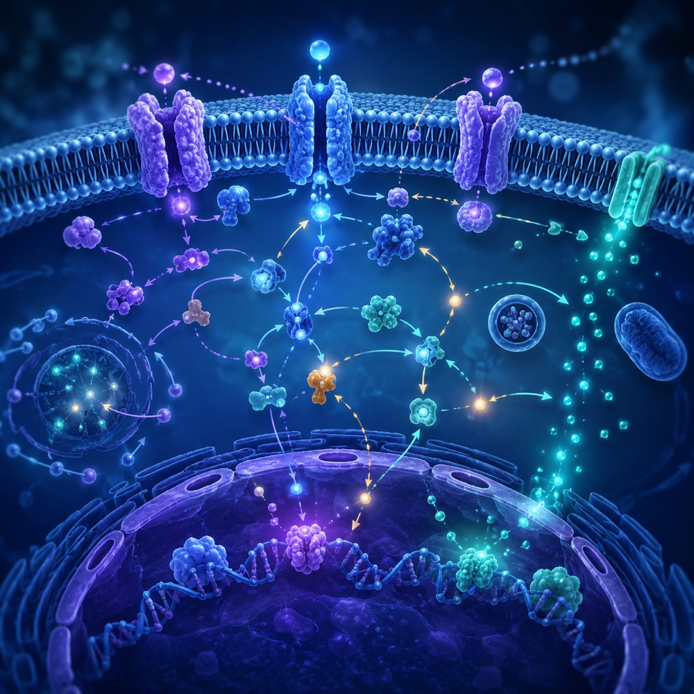Illustration of ionic calcium signaling at the cell membrane