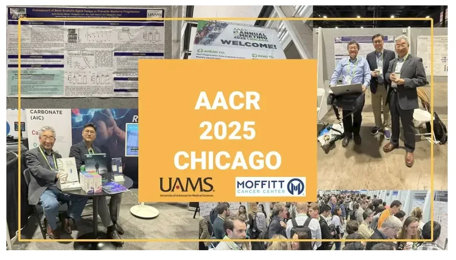 The team with UAMS and Moffitt Cancer Center at AACR 2025 in Chicago